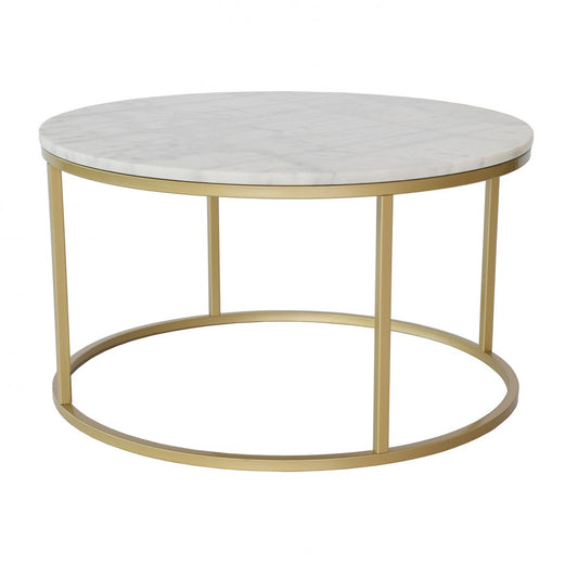 Masa Cafea Rotunda Gold Marble  cu Ø 80 cm