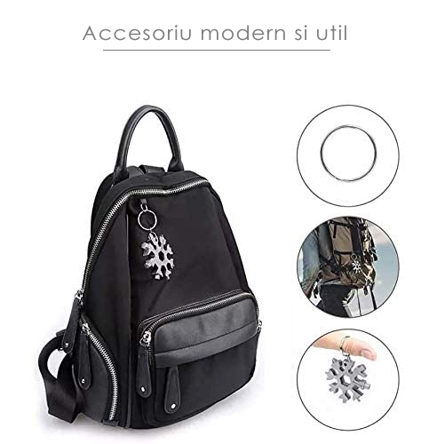 Breloc Unealta multifunctionala Snowflake 18-in-1 - CustomDecoStore